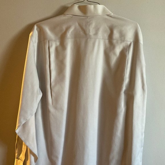 Two Joseph A Banks Button Down Shirts, Blue/Tan & Gray Stripe - Size 17-34 - Picture 6 of 7